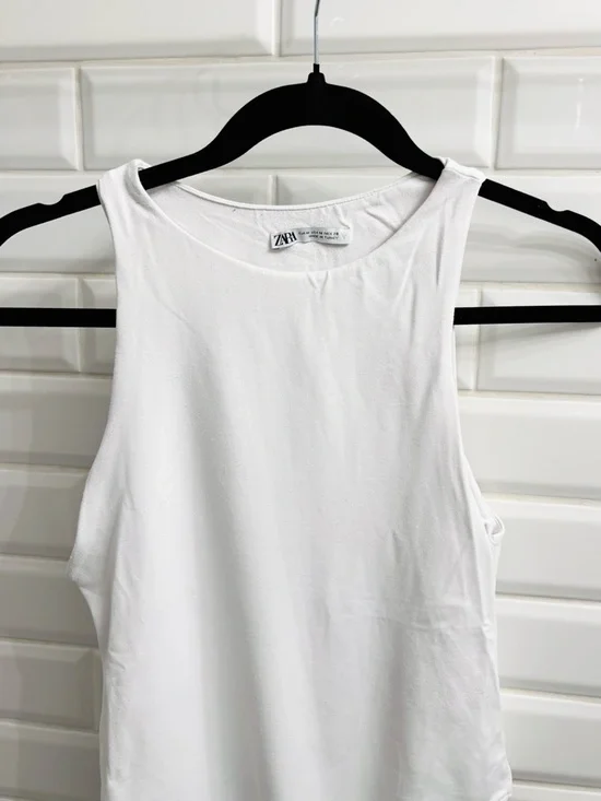 Zara Women’s Medium Halter Neck Polyamide Bodysuit, White - Picture 2 of 6